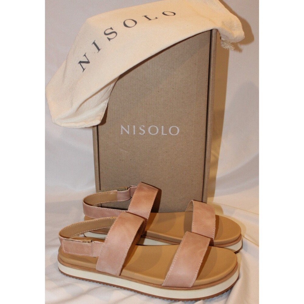 Nisolo Women's Go To Platform Leather Sandal Desert Rose NIB